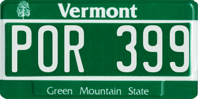 VT license plate POR399