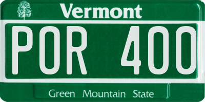 VT license plate POR400