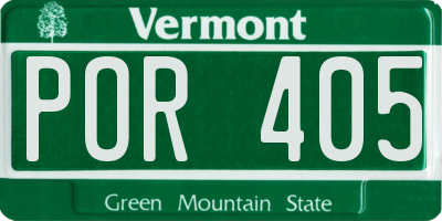 VT license plate POR405