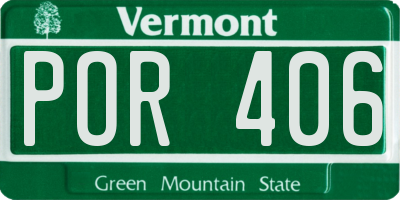 VT license plate POR406