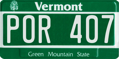 VT license plate POR407