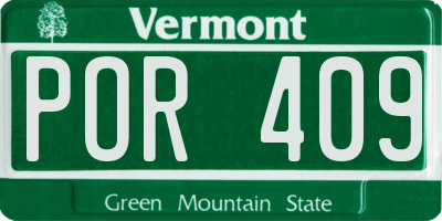 VT license plate POR409