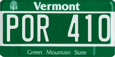 VT license plate POR410