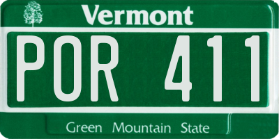 VT license plate POR411