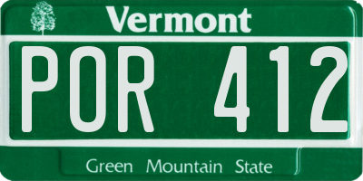 VT license plate POR412