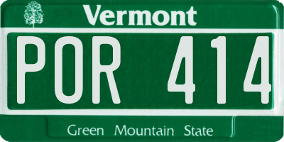 VT license plate POR414