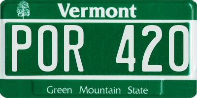 VT license plate POR420