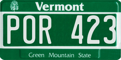 VT license plate POR423