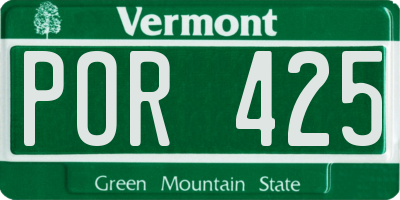 VT license plate POR425