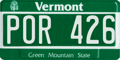 VT license plate POR426
