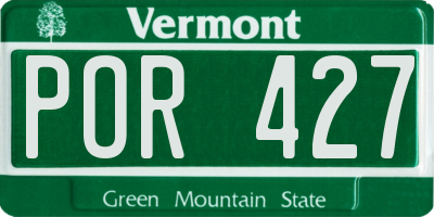 VT license plate POR427