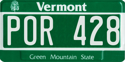 VT license plate POR428
