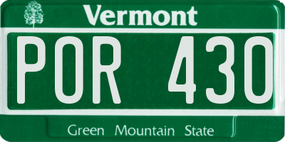VT license plate POR430