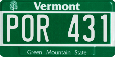 VT license plate POR431