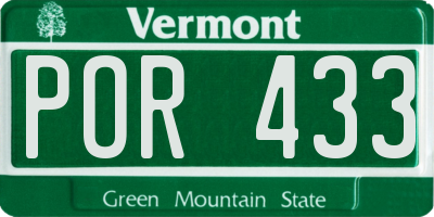 VT license plate POR433