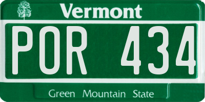 VT license plate POR434