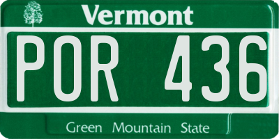VT license plate POR436