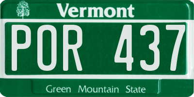 VT license plate POR437