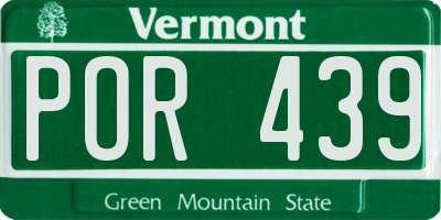 VT license plate POR439