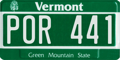 VT license plate POR441