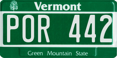 VT license plate POR442