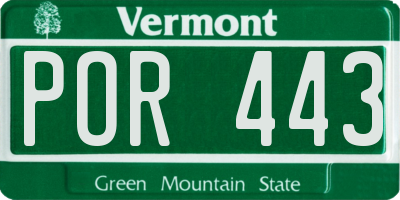 VT license plate POR443