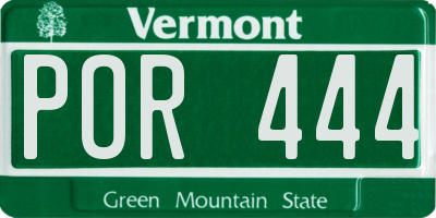 VT license plate POR444