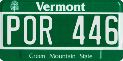 VT license plate POR446