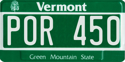 VT license plate POR450