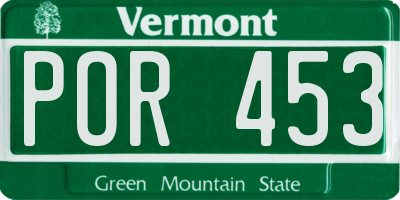 VT license plate POR453
