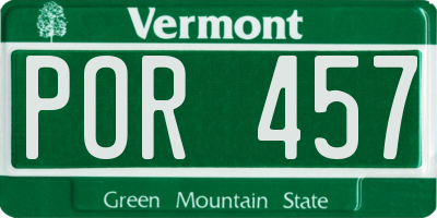 VT license plate POR457