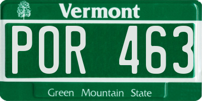 VT license plate POR463