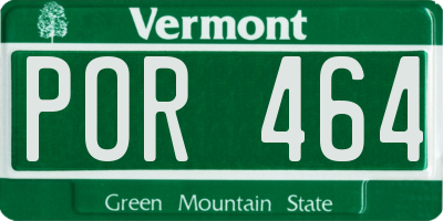 VT license plate POR464