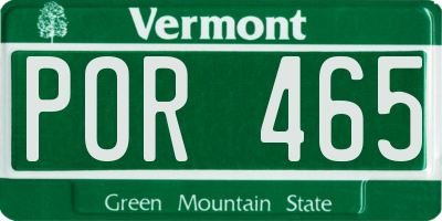 VT license plate POR465