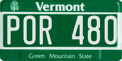 VT license plate POR480