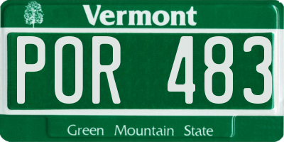 VT license plate POR483