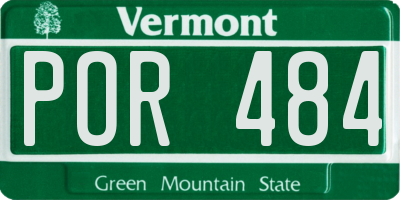 VT license plate POR484