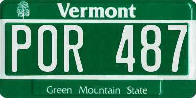 VT license plate POR487