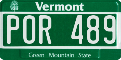 VT license plate POR489