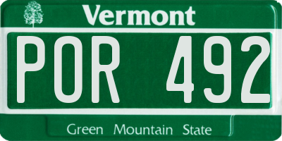 VT license plate POR492