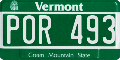 VT license plate POR493