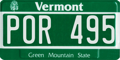 VT license plate POR495