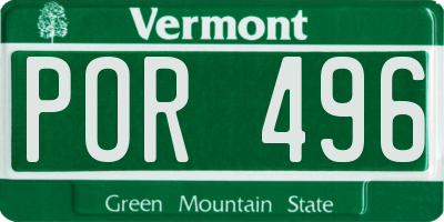 VT license plate POR496