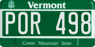 VT license plate POR498