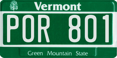 VT license plate POR801