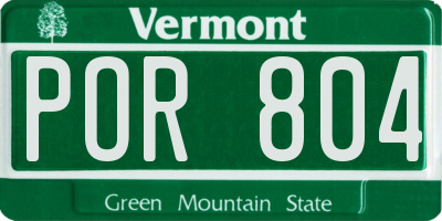 VT license plate POR804