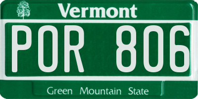 VT license plate POR806