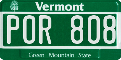 VT license plate POR808