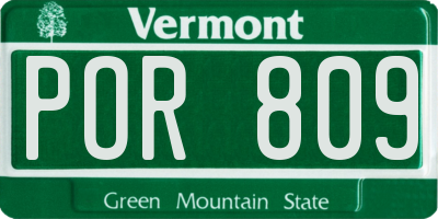 VT license plate POR809