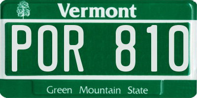 VT license plate POR810